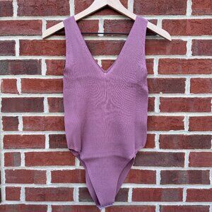 Wishlist Vici Use It or Lose It Ribbed Bodysuit Medium Pink Red Bean